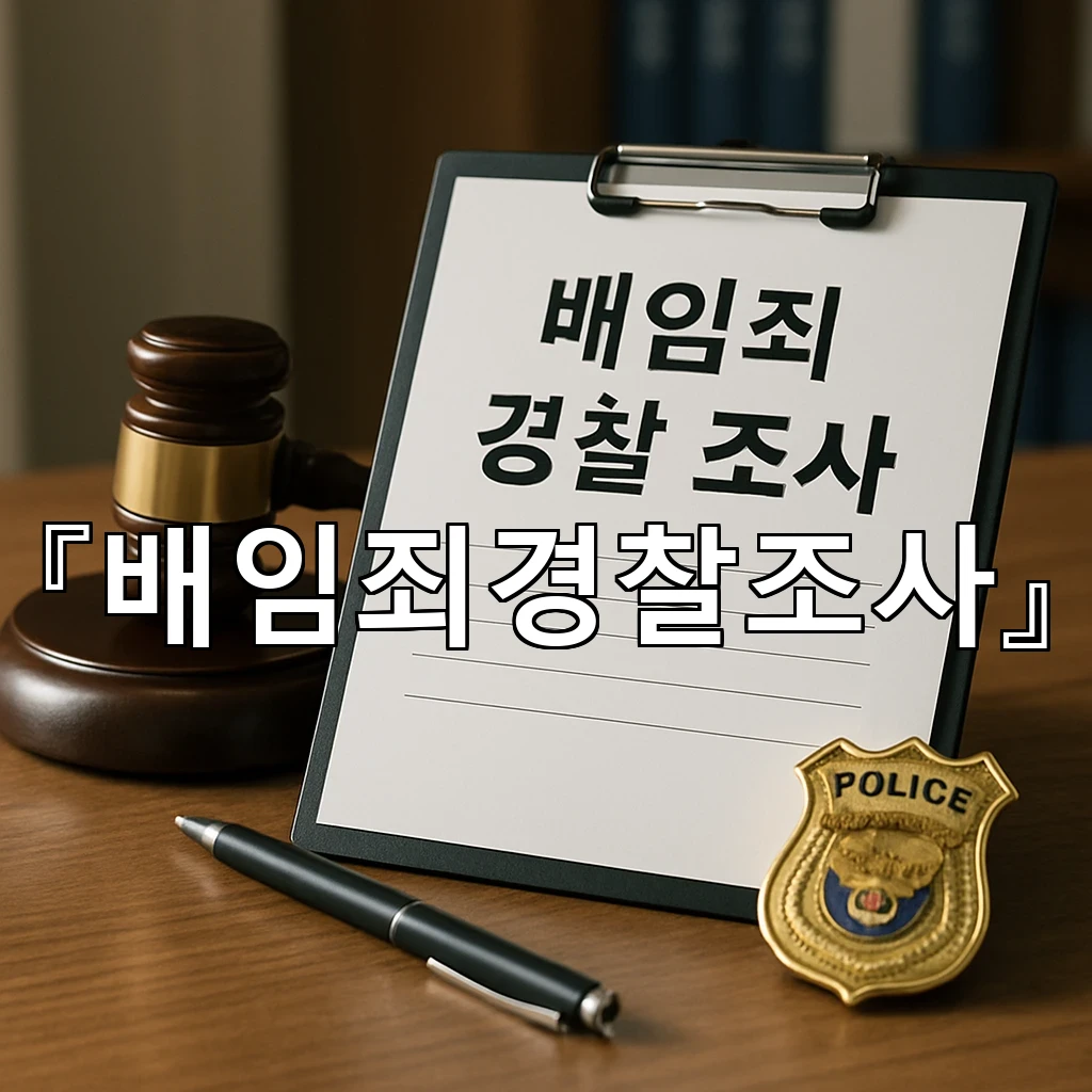 배임죄경찰조사 초반 진술보다 자료 흐름이 먼저 읽히는 이유