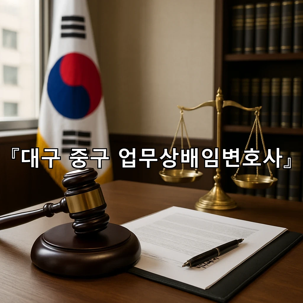 대구중구업무상배임변호사 선택에서 살펴야 할 대응의 깊이와 방식